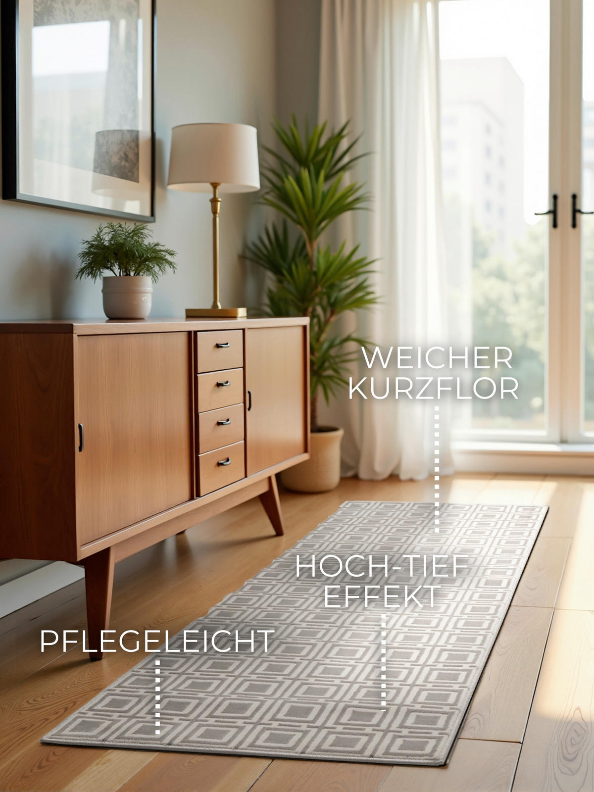 LÄUFER 80/240 cm Perles  - Creme, Design, Kunststoff (80/240cm) - Elle Decoration
