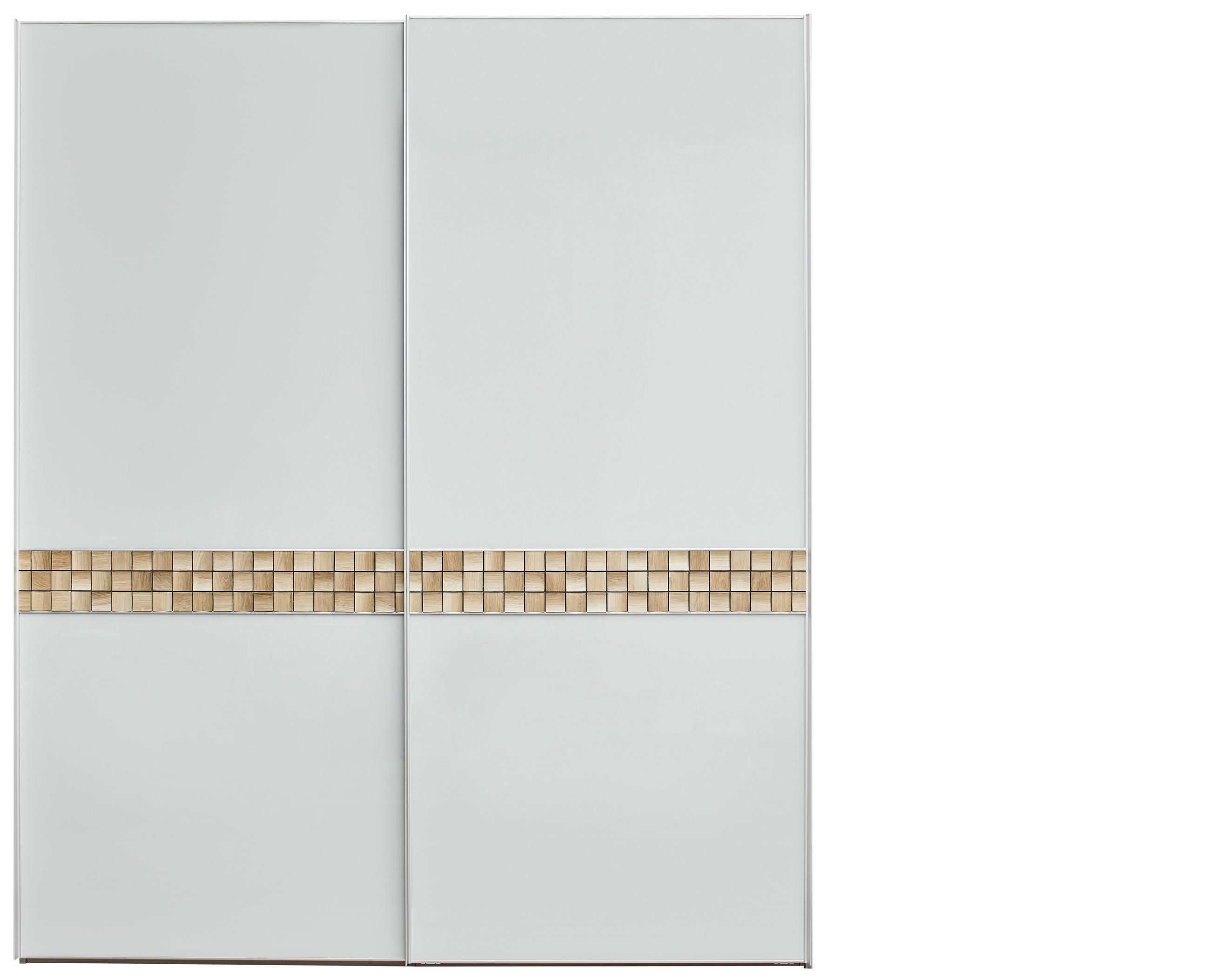SCHWEBETÜRENSCHRANK 188/222/68 cm 2-türig Grau, Eichefarben  - Eichefarben/Alufarben, Design, Glas/Holz (188/222/68cm) - Dieter Knoll