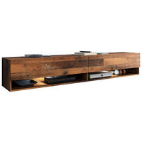 LOWBOARD A180 180/30/32 cm  stehend, hängend, Beleuchtung, in verschiedenen Holzdekoren erhältlich  - Alteiche/Grau, Lifestyle, Holzwerkstoff/Kunststoff (180/30/32cm) - P & B