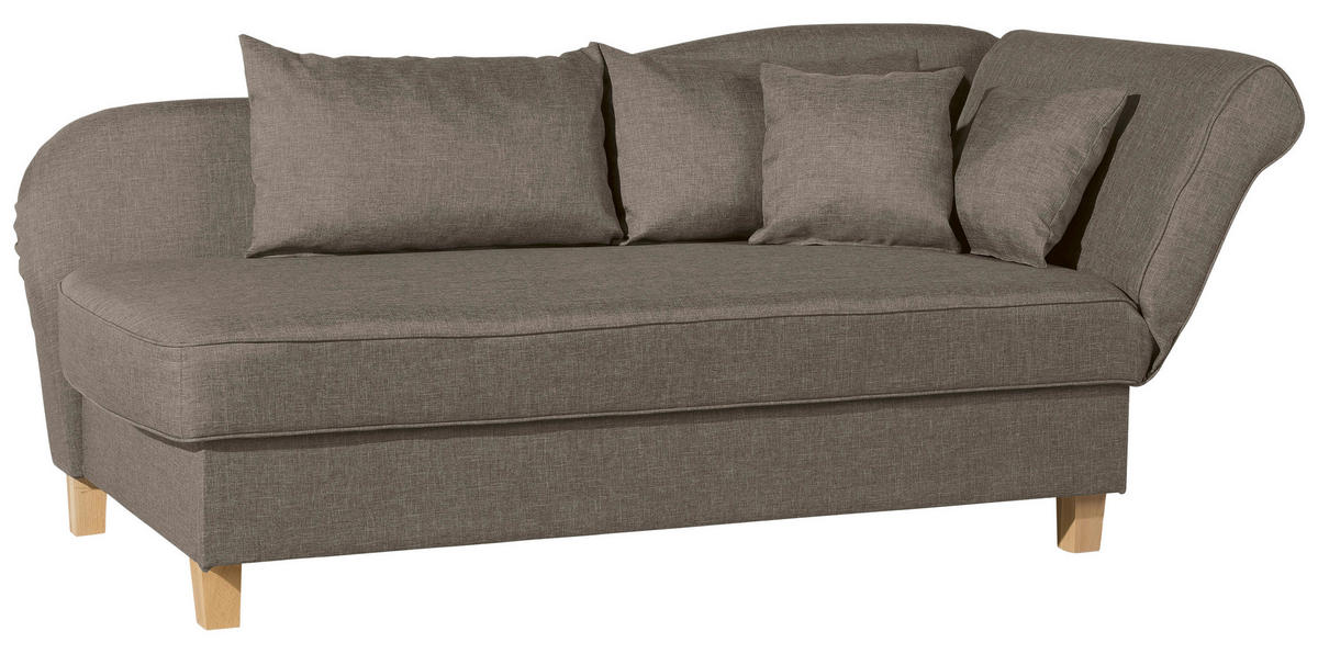 RÉCAMIERE Sahara Flachgewebe  - Hellbraun/Buchefarben, Design, Holz/Textil (190/82/88cm) - Max Winzer