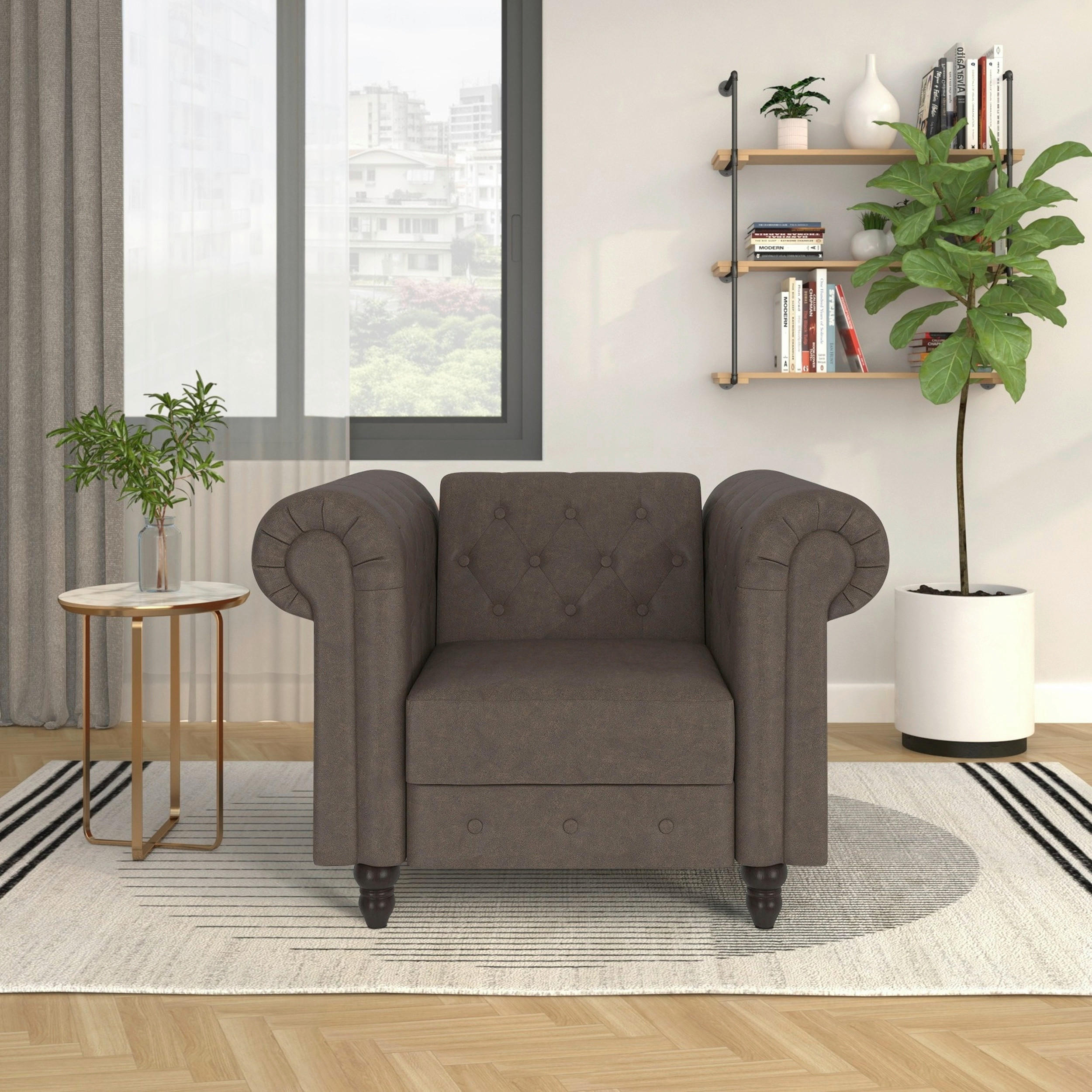 SESSEL in Mikrofaser Dunkelbraun  - Dunkelbraun/Schwarz, Basics, Holz/Textil (111/83/87cm) - Livetastic