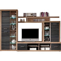 Set Mobila Living, nucă, 285/195/40 cm - nucă, Design, material pe bază de lemn (285/195/40cm) - Xora