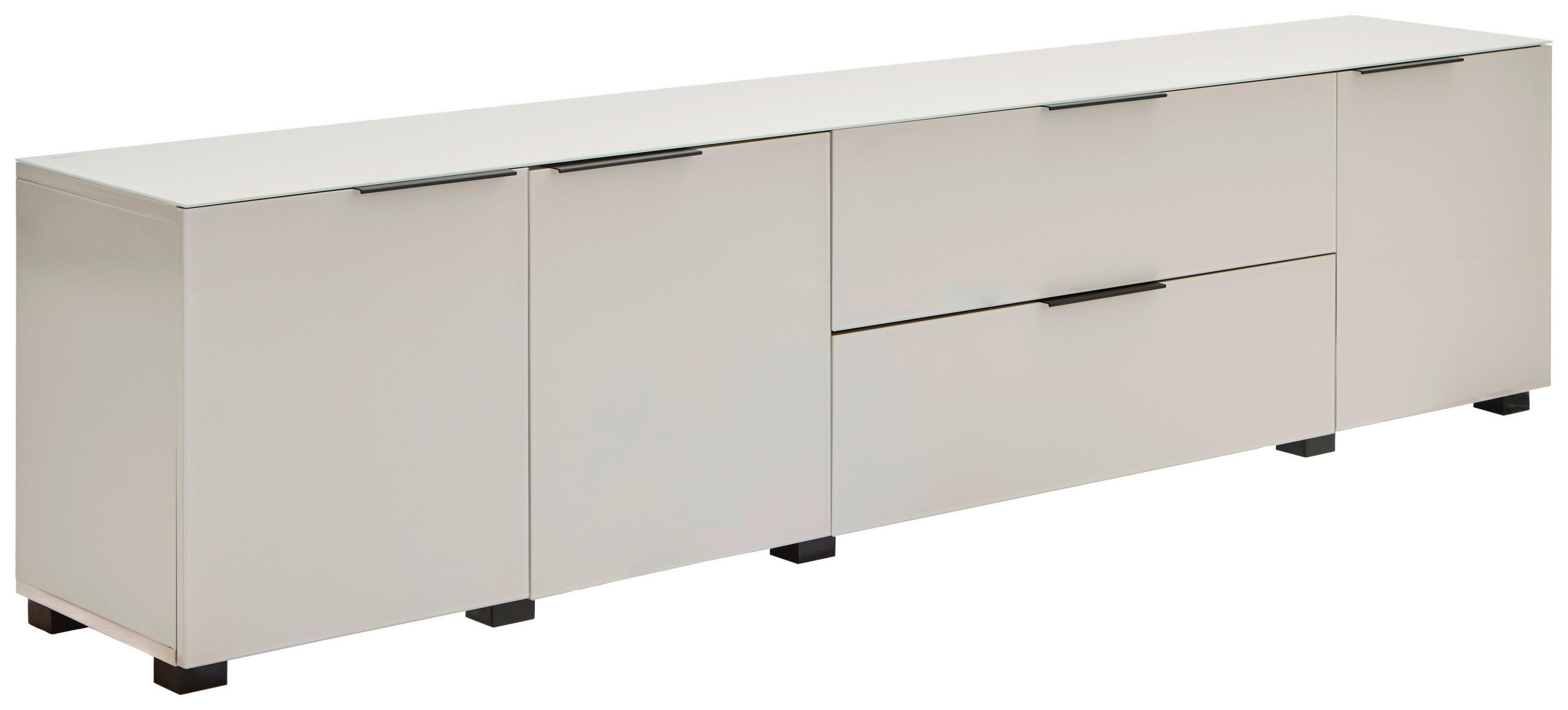 LOWBOARD  in 225/54.7/42 cm  - Kaschmir/Schwarz, Design, Glas/Holzwerkstoff (225/54.7/42cm) - Novel