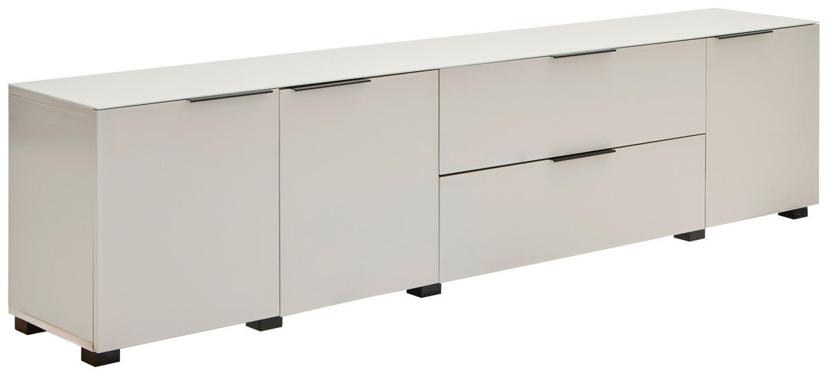 LOWBOARD  in 225/54.7/42 cm  - Kaschmir/Schwarz, Design, Glas/Holzwerkstoff (225/54.7/42cm) - Novel