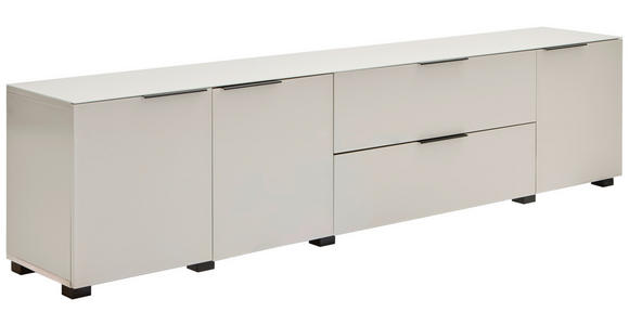 LOWBOARD - Kaschmir/Schwarz, Design, Glas/Holzwerkstoff (225/54.7/42cm) - Novel