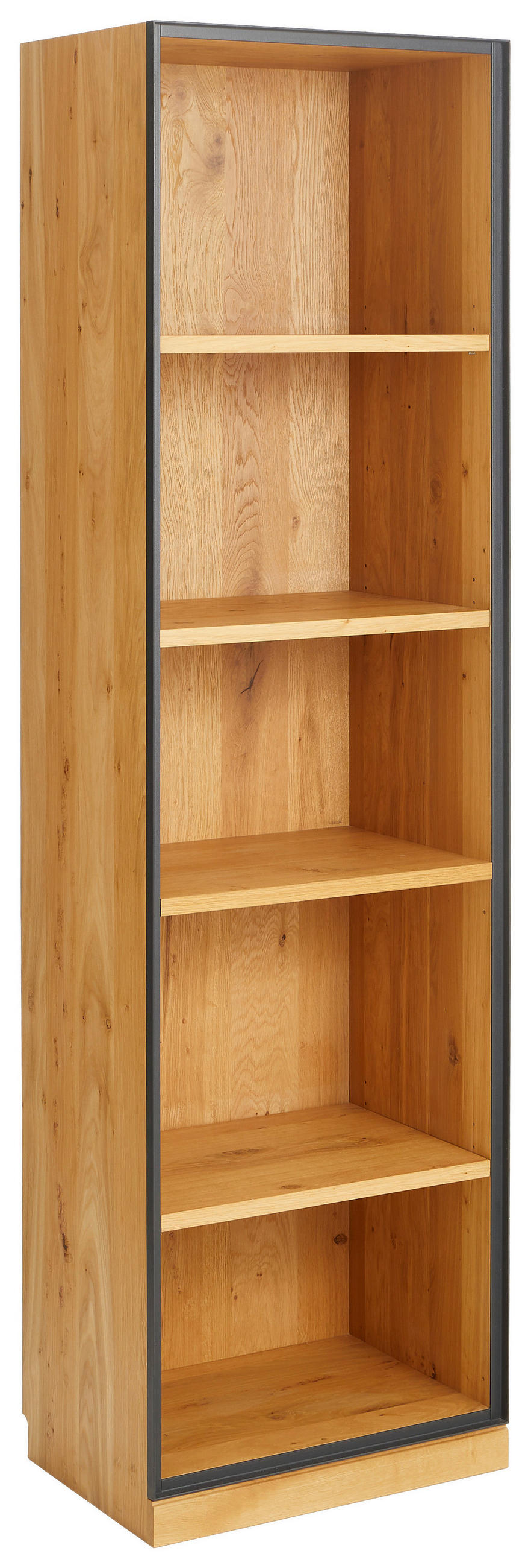 AKTENREGAL Asteiche teilmassiv Graphitfarben, Eichefarben - Eichefarben/Graphitfarben, Natur, Holz/Holzwerkstoff (55/197/40cm) - Linea Natura