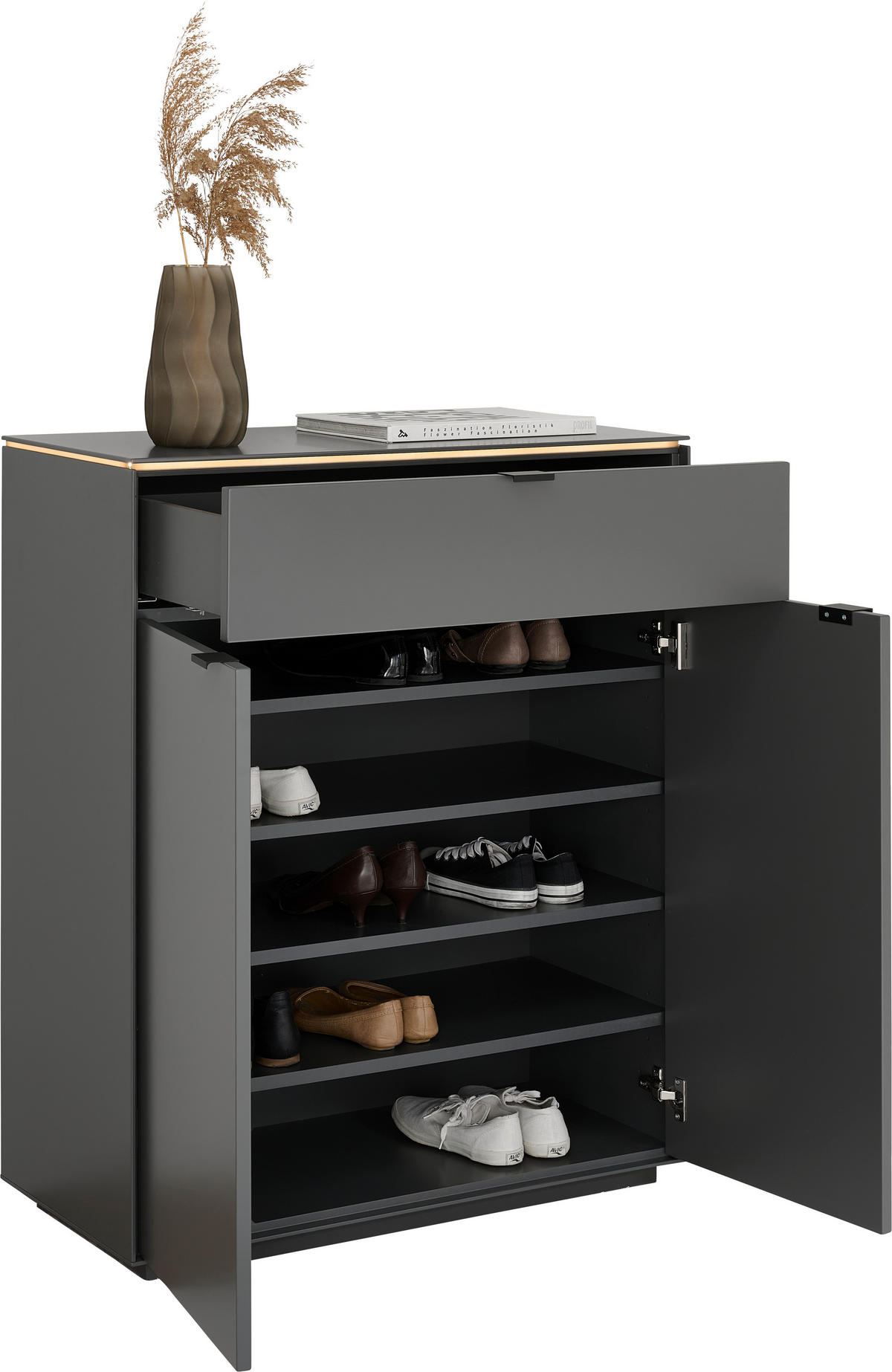 SCHUHSCHRANK  in 85/105/40 cm  - Anthrazit/Schwarz, Design, Holzwerkstoff/Metall (85/105/40cm) - Dieter Knoll