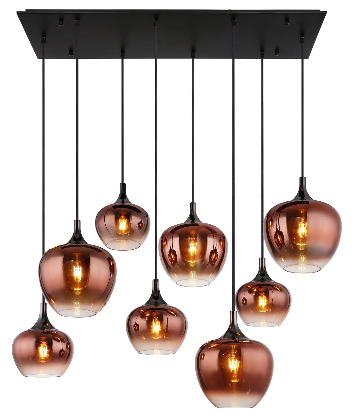 VISEČA SVETILKA     105/45/120 cm         E27 - barve kroma/črna, Design, kovina/steklo (105/45/120cm) - Globo