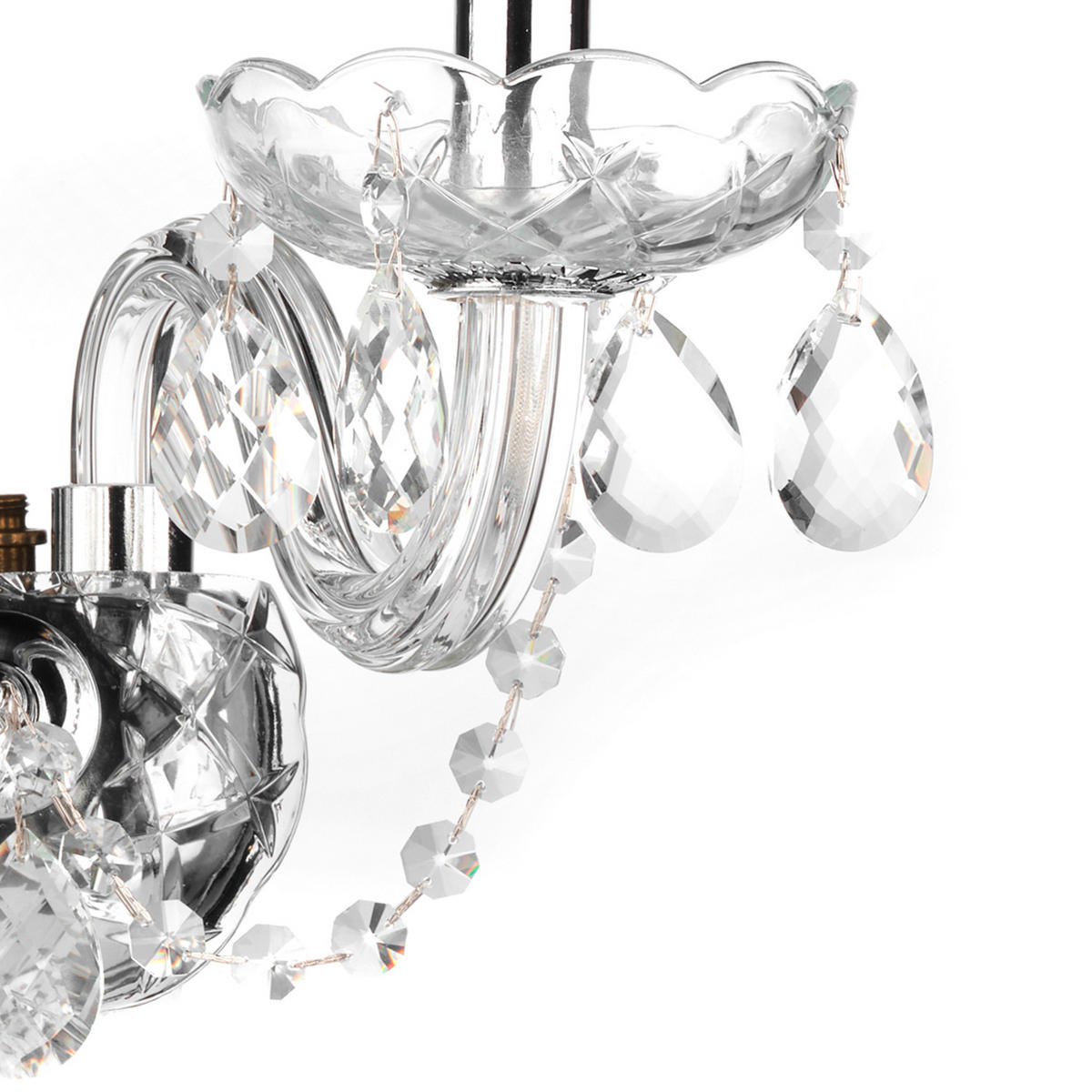 WANDLEUCHTE 32/30/20 cm   - Chromfarben/Transparent, KONVENTIONELL, Glas/Metall (32/30/20cm)