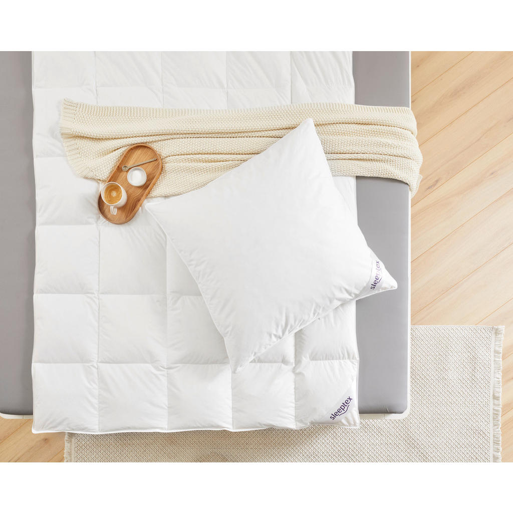 Thumbnail - Sleeptex Ganzjahresdecke, Weiß, Textil, Naturmaterialien, Füllung: Federn, Daunen, 135x200 cm, Made in Germany, Oeko-Tex...