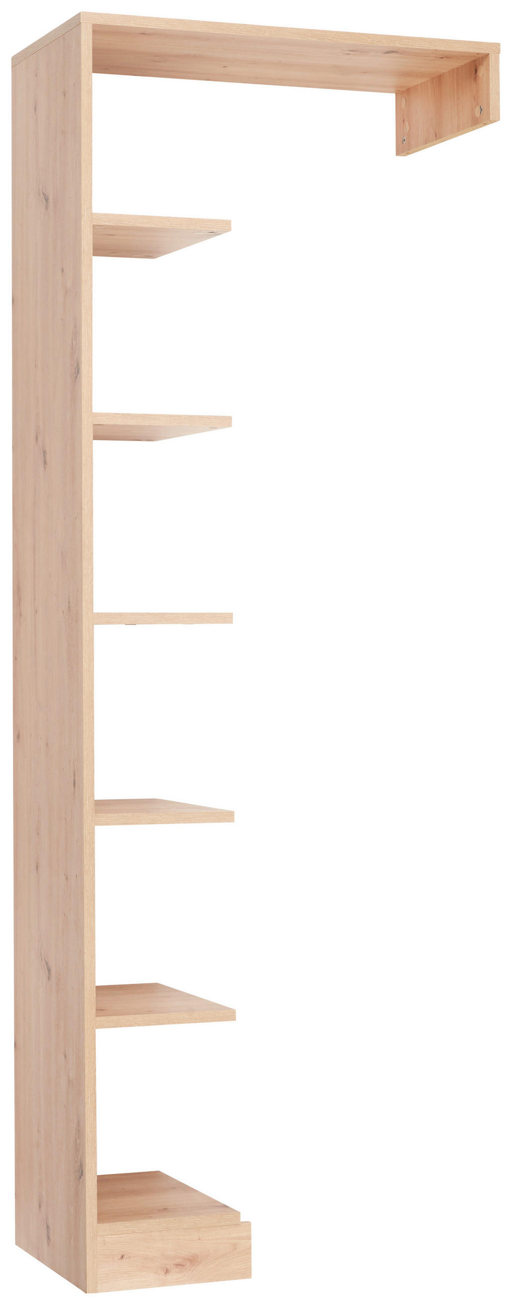 REGÁL DO KOJENECKÉHO POKOJE barvy dubu,  - barvy dubu/černá, Trend, kompozitní dřevo/plast (77/209/40cm) - Jimmylee