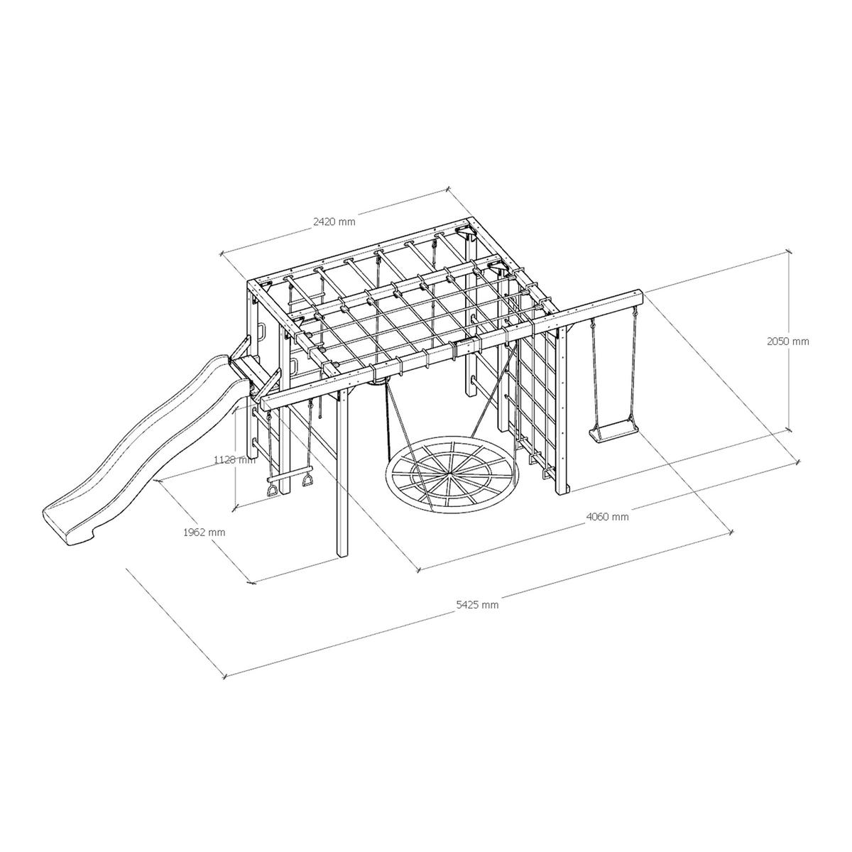 PROLÉZAČKA - limetková/modrá, Basics, dřevo/plast (522,5/196/205cm) - Ambia Garden
