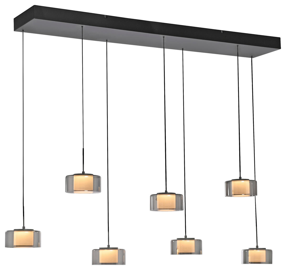 LED-HÄNGELEUCHTE 126/21/180 cm  - Schwarz, Design, Kunststoff/Metall (126/21/180cm) - Paul Neuhaus