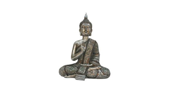 BUDDHA 19/30 cm  - Silberfarben, Basics, Kunststoff (19/30cm) - Ambia Home