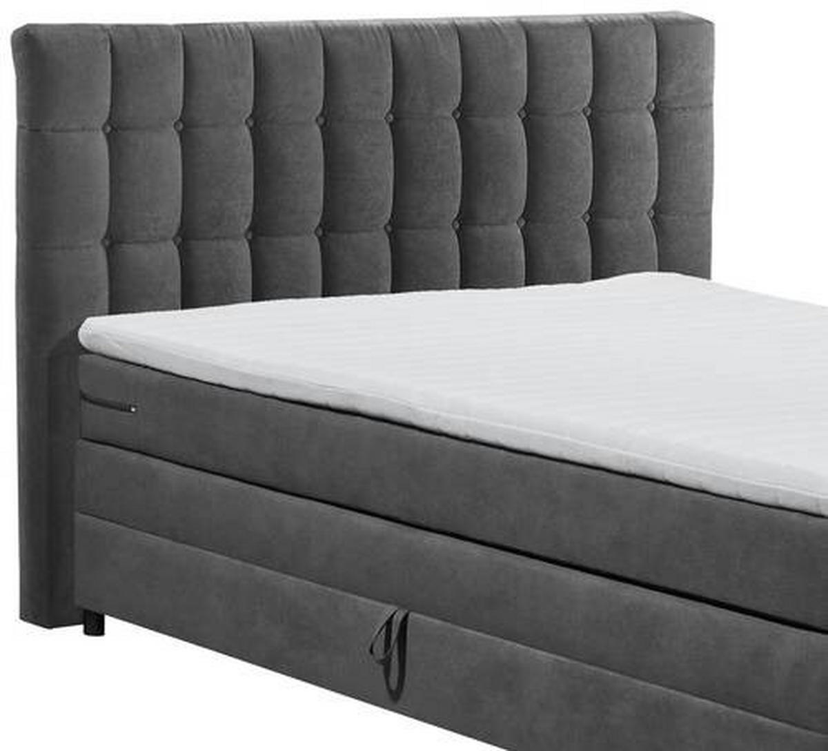 BOXSPRINGBETT 180/200 cm  in Anthrazit  - Anthrazit/Schwarz, MODERN, Holzwerkstoff/Kunststoff (180/200cm) - MID.YOU