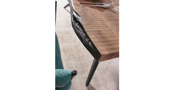 ESSTISCH in Holz, Metall 200/100/76 cm - Schwarz/Akaziefarben, Design, Holz/Metall (200/100/76cm) - Landscape
