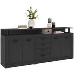 SIDEBOARD  in 195/88/38 cm  - Anthrazit/Schwarz, Basics, Holzwerkstoff/Kunststoff (195/88/38cm) - Xora
