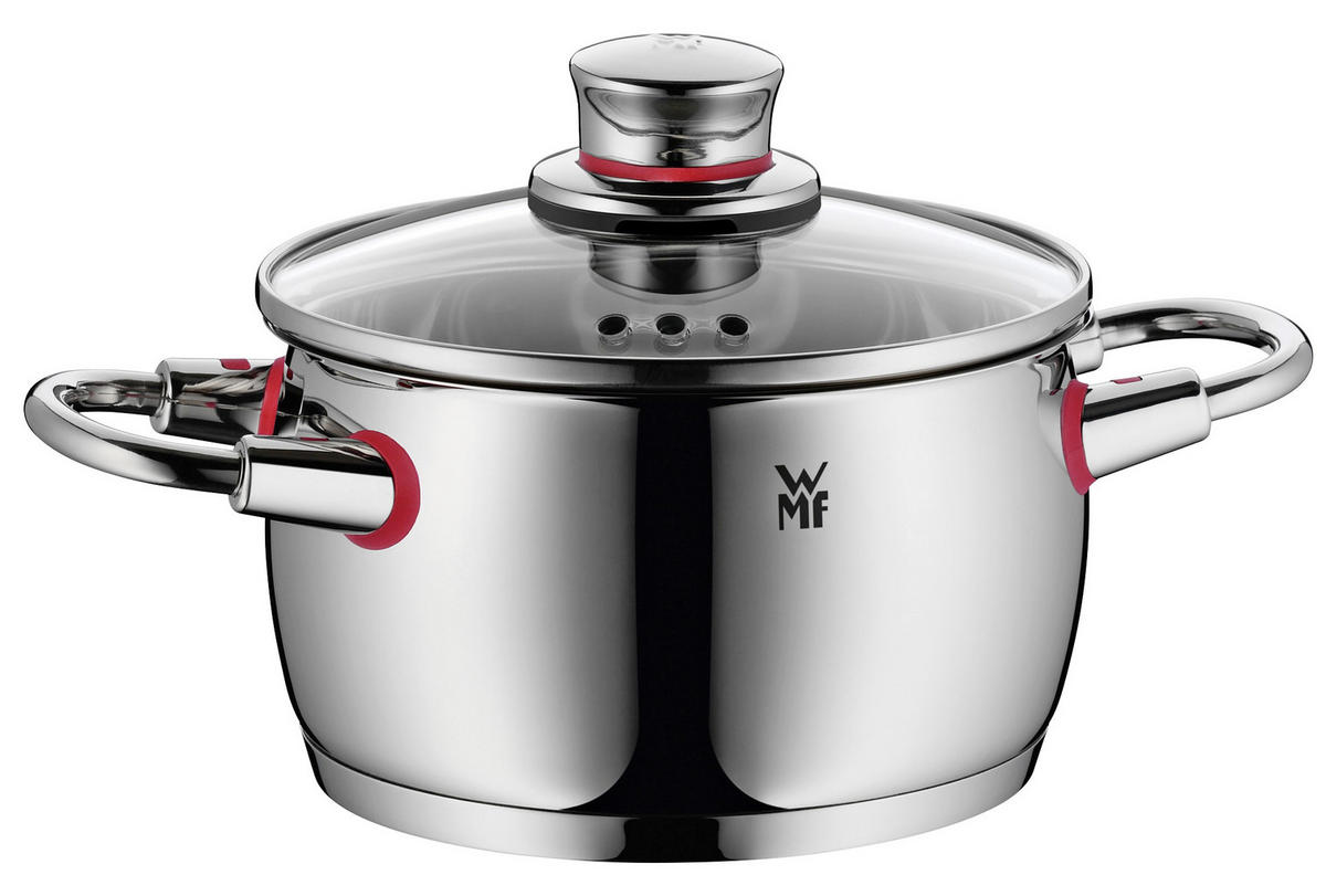 KOCHTOPFSET Quality One 6-teilig  - Silberfarben, Basics, Glas/Metall (53,2/31/28,5cm) - WMF