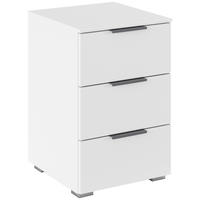 NACHTSCHRANK 40/61/42 cm, Weiß,  - Alufarben/Weiß, MODERN, Holzwerkstoff (40/61/42cm) - Rauch Möbel