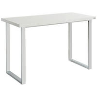 SCHREIBTISCH 120/60/76 cm Weiß Hochglanz  - Weiß Hochglanz/Silberfarben, Design, Holzwerkstoff/Metall (120/60/76cm) - Hom`in