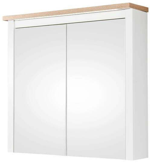 SPIEGELSCHRANK 80/80/20 cm  - Weiß/Eiche San Remo, ROMANTIK / LANDHAUS, Glas/Holzwerkstoff (80/80/20cm) - Xora