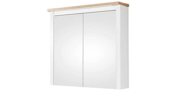 SPIEGELSCHRANK 80/80/20 cm - Weiß/Eiche San Remo, ROMANTIK / LANDHAUS, Glas/Holzwerkstoff (80/80/20cm) - Xora