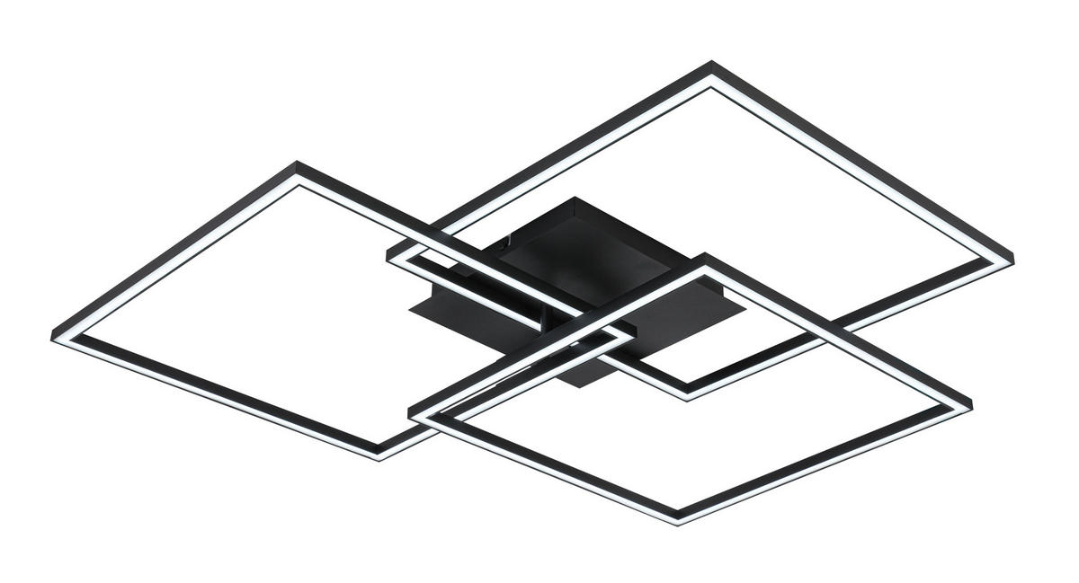LED PLAFONJERA  - bela/crna, Trendi, metal/plastika (70/70/9cm) - Novel