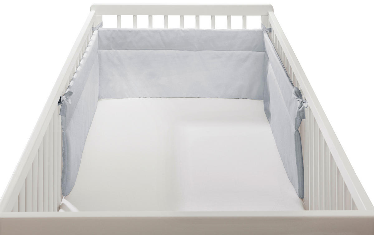 OBLOGA ZA POSTELJICO  X-large     32/210 cm     tkano  siva  - siva, Basics, tekstil (32/210cm) - My Baby Lou