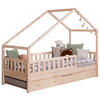HAUSBETT Absturzsicherung, Rollrost, Bettkasten 90/200 cm  - Naturfarben, MODERN, Holz (90/200cm) - MID.YOU