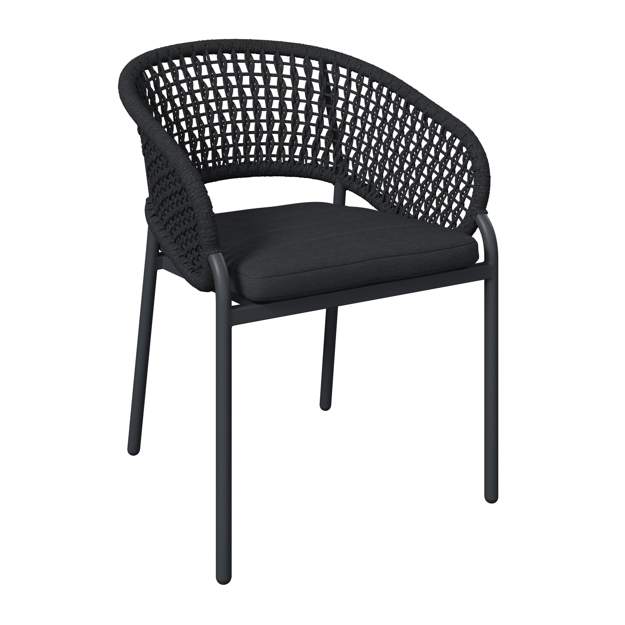 STAPELSESSEL in Metall, Textil Anthrazit, Dunkelgrau  - Dunkelgrau/Anthrazit, LIFESTYLE, Textil/Metall (58/79/62cm) - Amatio