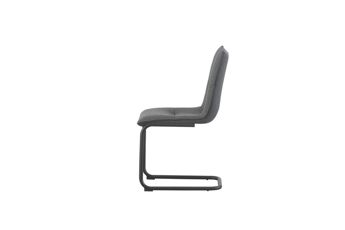 SCHWINGSTUHL-SET 2 Stück  in Webstoff  - Anthrazit/Schwarz, MODERN, Textil/Metall (46/89/57cm) - MID.YOU