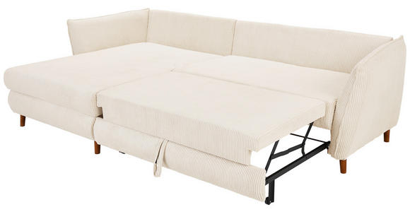 ECKSOFA in Cord Creme  - Eichefarben/Creme, KONVENTIONELL, Holz/Textil (284/162cm) - Carryhome