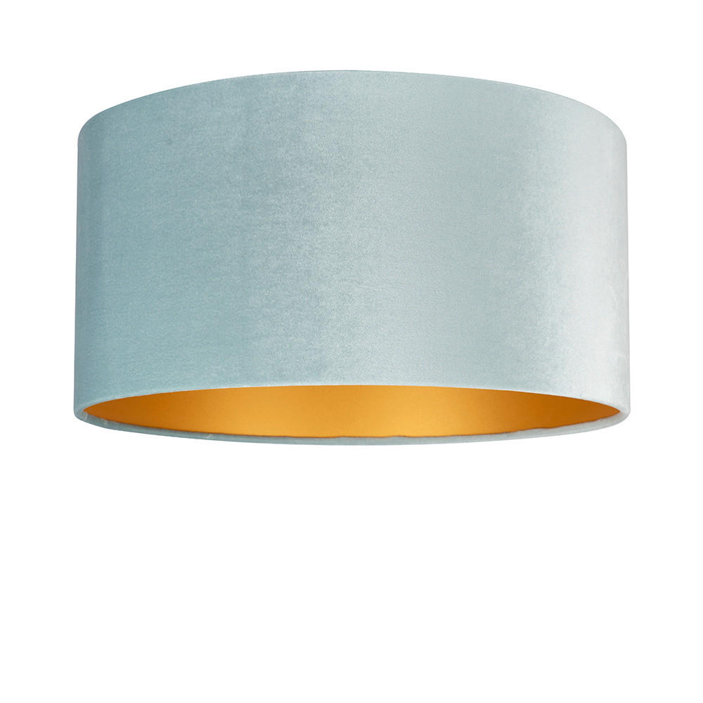 LEUCHTENSCHIRM Velour 50/25 cm  - Hellblau, Basics, Textil/Metall (50/25cm)