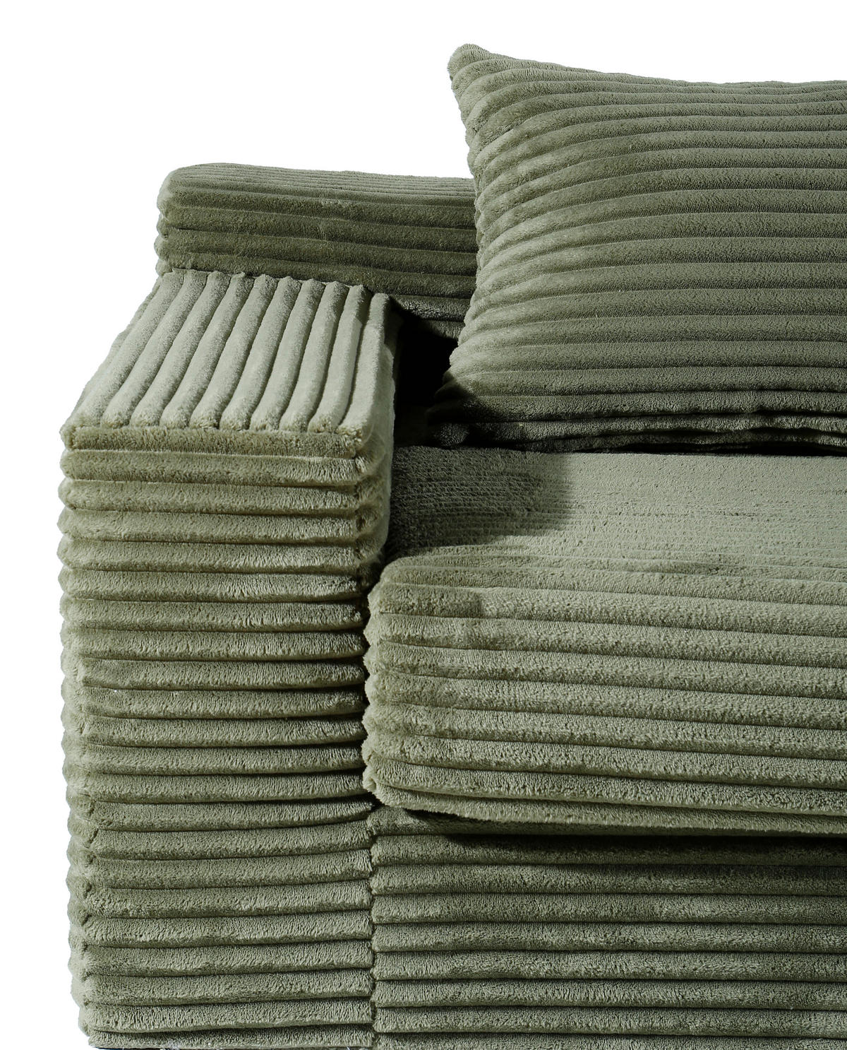 2-SITZER-SOFA in Cord Grün  - Grün, Design, Textil (203/60/100cm) - P & B