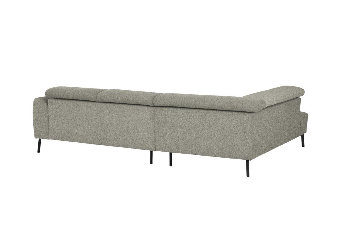 ECKSOFA in Struktur Greige  205/280 cm  - Greige/Schwarz, Design, Textil/Metall (205/280cm) - Xora