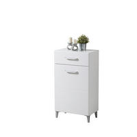 CIPŐSSZEKRÉNY 58/104,5/35 cm  - magasfényű fehér/fehér, Basics, faalapú anyag (58/104,5/35cm) - Xora