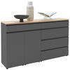 SIDEBOARD  in 180/102/41 cm  - Eichefarben/Schwarz, Design, Holz/Holzwerkstoff (180/102/41cm) - Dieter Knoll