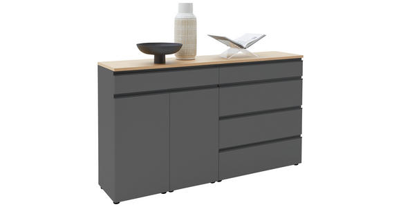 SIDEBOARD 180/102/41 cm  - Eichefarben/Schwarz, Design, Holz/Holzwerkstoff (180/102/41cm) - Dieter Knoll