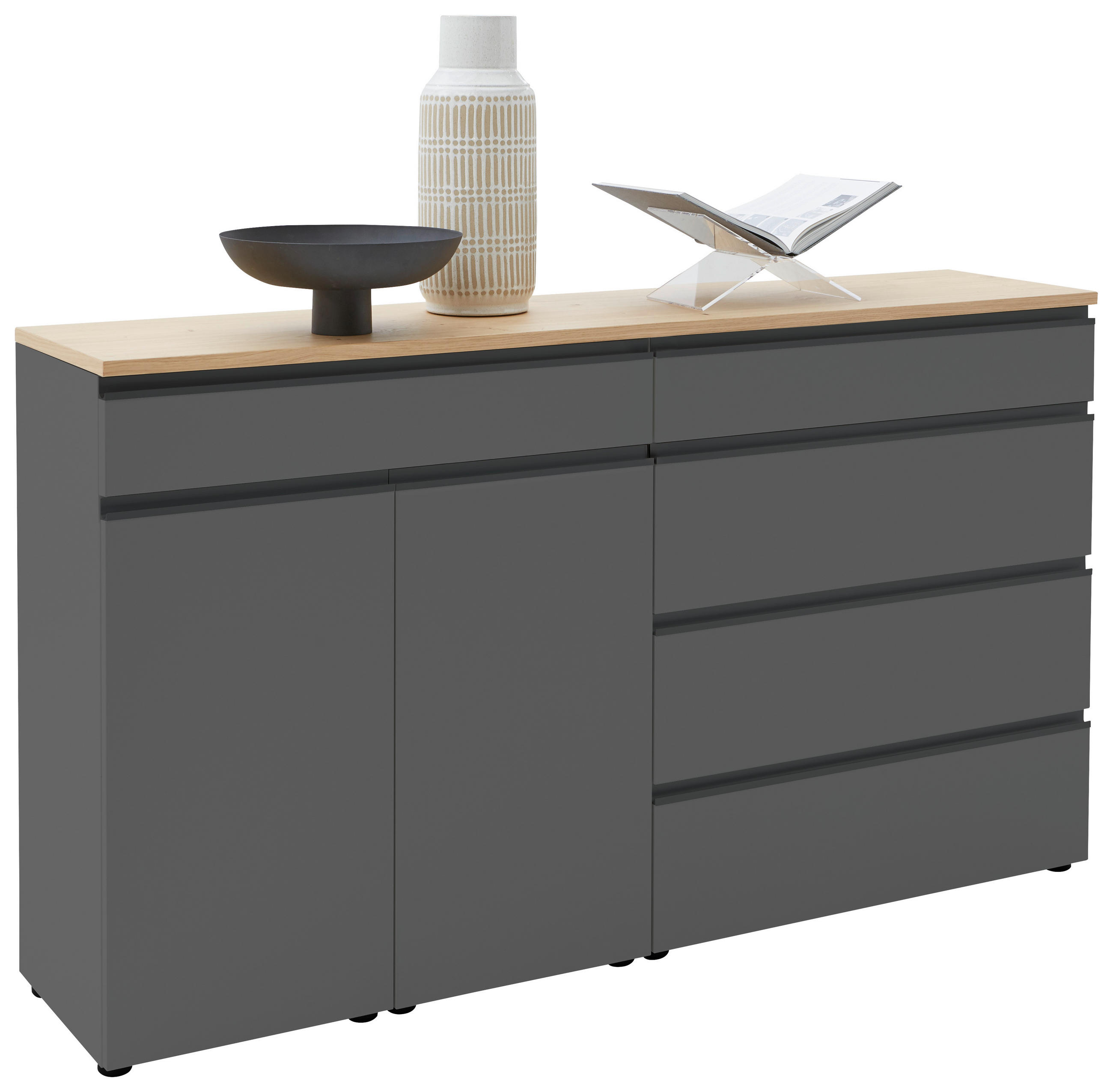Dieter Knoll SIDEBOARD Grau, Eiche 180cm × 41cm × 102cm