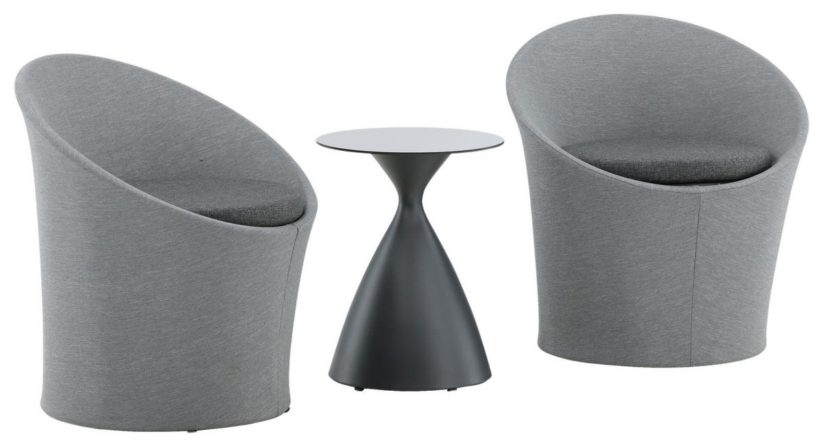 GARTENSET Aluminium  - Grau, KONVENTIONELL, Textil/Metall - Gardenson