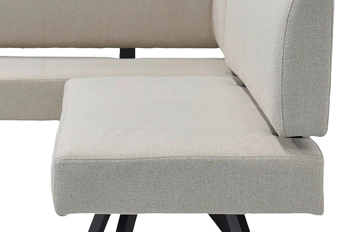 ECKBANK 85/182 cm Taupe   - Taupe/Schwarz, MODERN, Textil/Metall (85/182cm) - MID.YOU