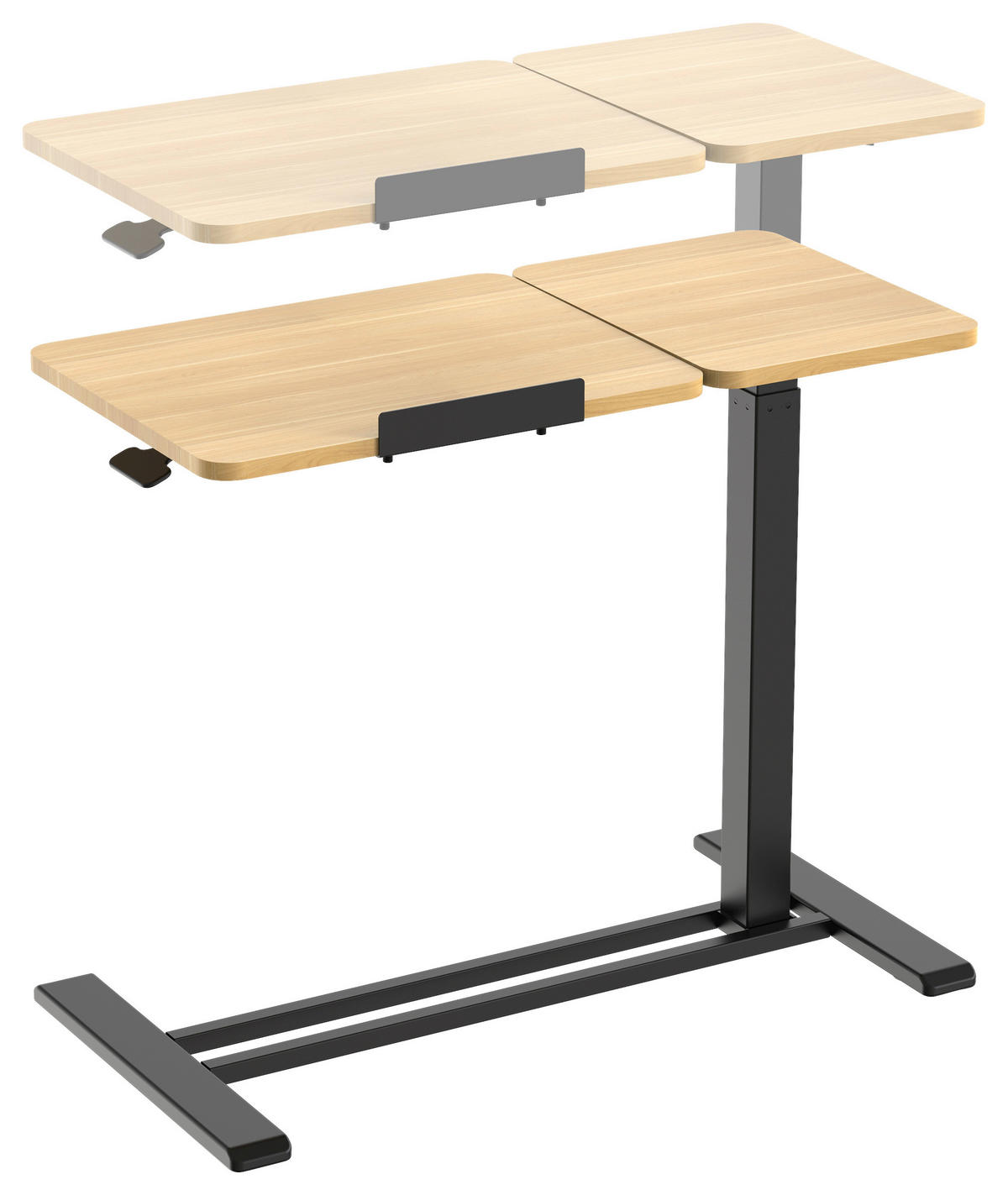 LAPTOPTISCH  Schwarz, Eichefarben Gasdruckfeder höhenverstellbar  - Eichefarben/Schwarz, MODERN, Holzwerkstoff/Kunststoff (78/65,5/105/38cm) - MID.YOU