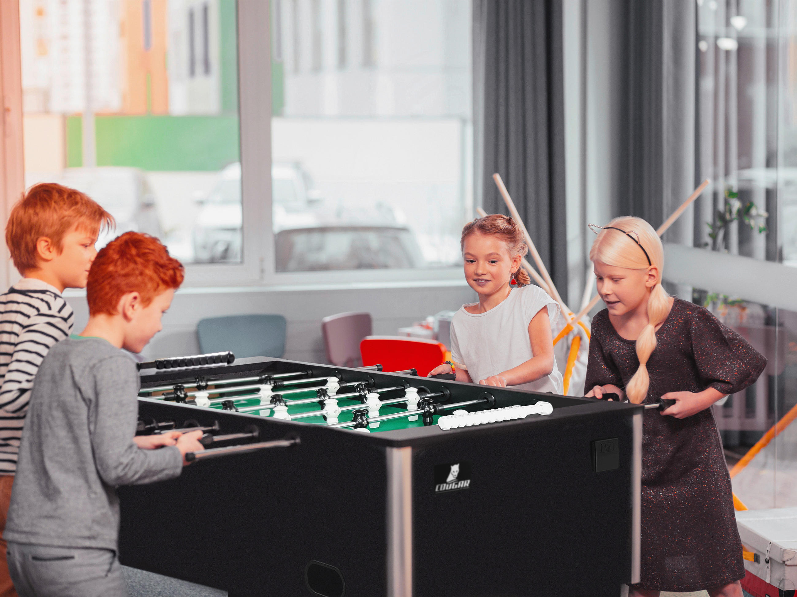 TISCHFUSSBALL - Schwarz, Konventionell, Holz (70/88/139cm)