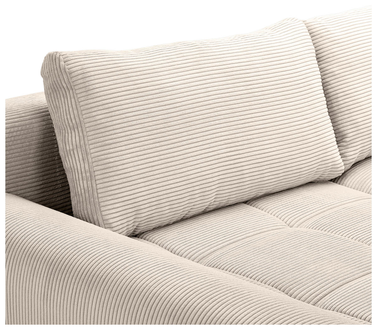 WOHNLANDSCHAFT Beige Cord  - Chromfarben/Beige, KONVENTIONELL, Kunststoff/Textil (180/376/180cm) - Carryhome
