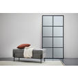 HOCKERBANK 121/47/41 cm Samt, Vliesstoff Grau, Schwarz  - Schwarz/Grau, Trend, Textil/Metall (121/47/41cm) - Xora