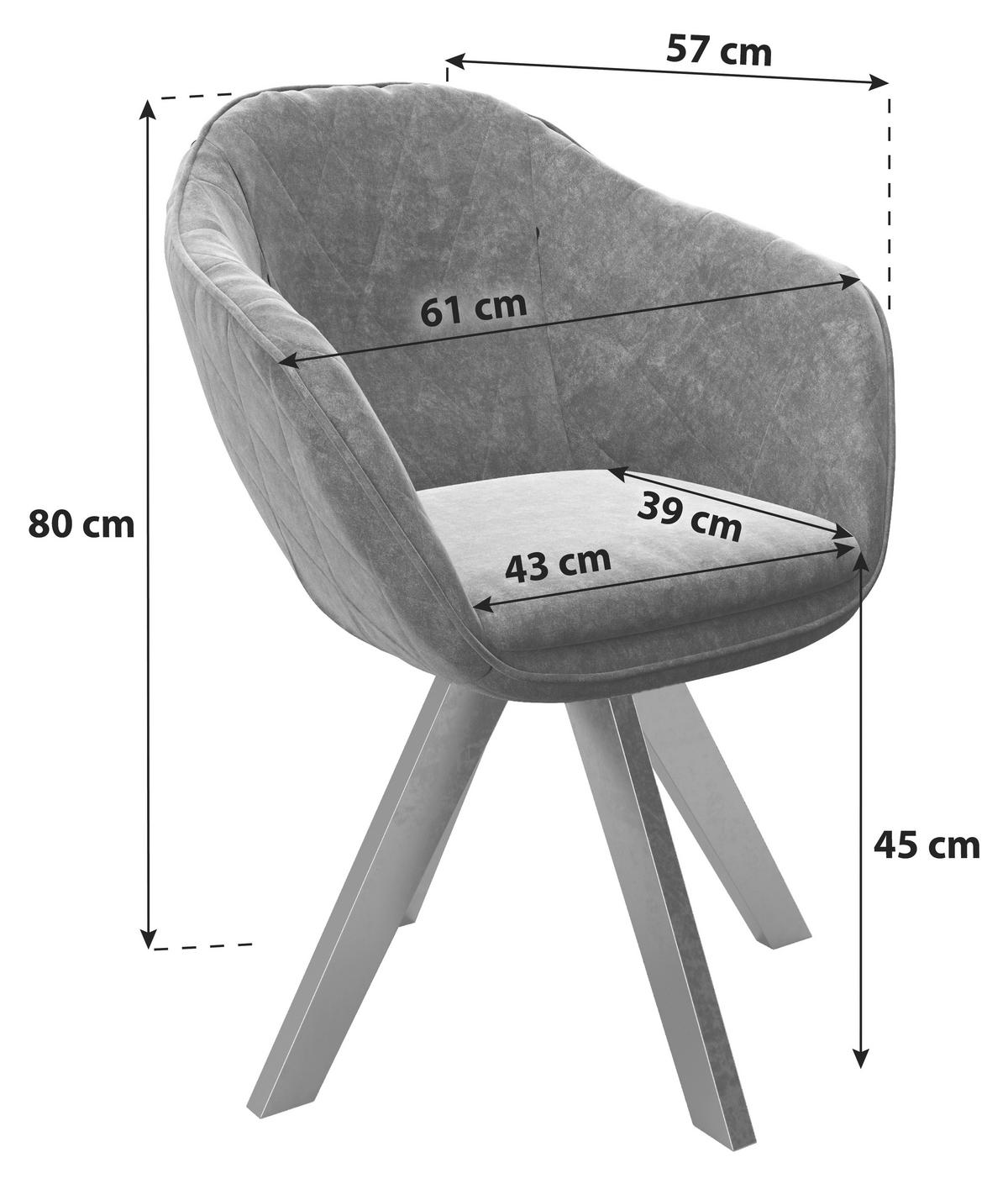 NASLANJAČ, tekstil antracit  - črna/antracit, Konvencionalno, kovina/tekstil (61/80/57cm) - Playboy