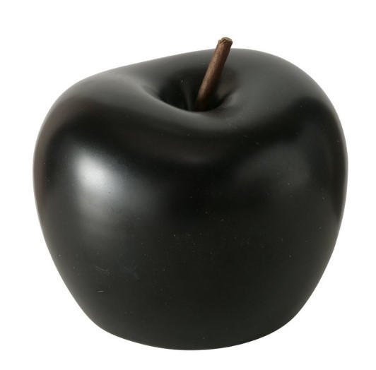 DEKORATIONSÄPPLE - svart, Design, keramik (8/7cm)