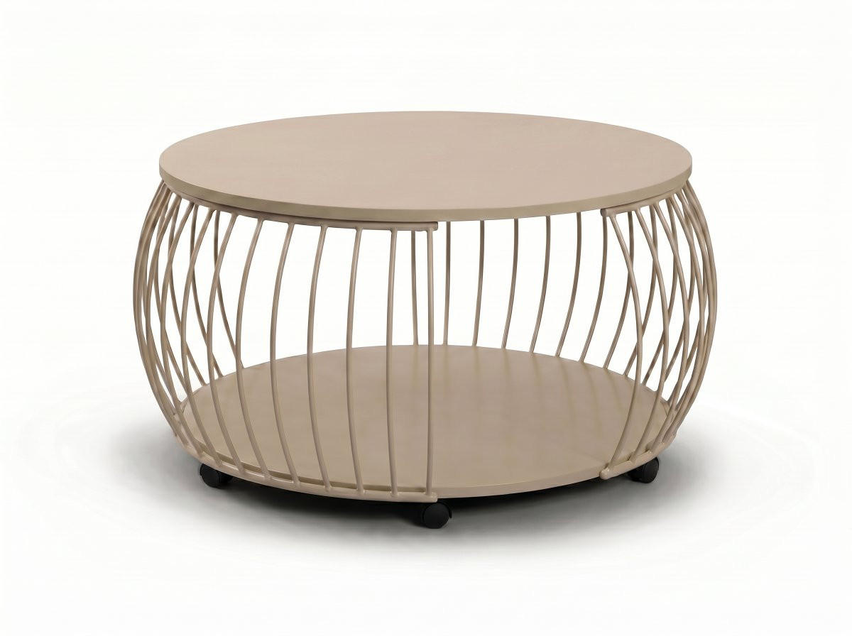 COUCHTISCH in Metall, Holzwerkstoff 80/80/47 cm  - Creme, Design, Holzwerkstoff/Metall (80/80/47cm) - Xora