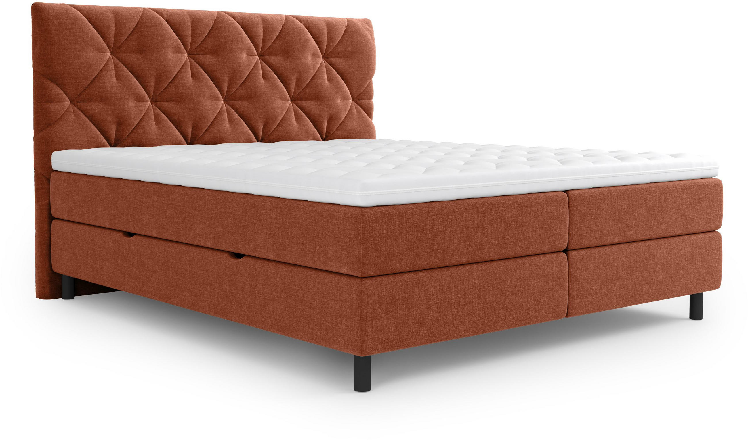 BOXBETT 180/200 cm  in Terracotta  - Terracotta/Schwarz, Design, Holz/Holzwerkstoff (180/200cm) - Esposa