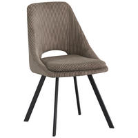 STUHL Cord Taupe  - Taupe/Schwarz, Design, Textil/Metall (48/85/56cm) - Carryhome